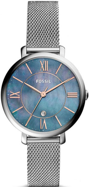 Fossil Jacqueline Mother of Pearl Blue Dial Silver Mesh Strap Watch for Women - ES4322 Authentic Buy Shop Now