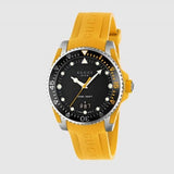Gucci Dive Black Dial Yellow Rubber Strap Watch For Men - YA136319 Authentic Buy Shop Now