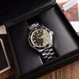 Movado Heritage Calendoplan Black Dial Silver Steel Strap Watch For Men - 3650095 Authentic Buy Shop Now