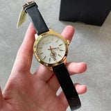 Tory Burch Collins White Dial Black Leather Strap Watch for Women - TBW1205 Authentic Buy Shop Now
