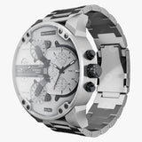 Diesel Mr. Daddy Chronograph Silver Dial Silver Steel Strap Watch For Men - DZ7421 Authentic Buy Shop Now