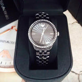 Emporio Armani Crystal Ceramica Black Dial Black Steel Strap Watch For Women - AR1478 Authentic Buy Shop Now