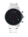 Calvin Klein City Chronograph Black Dial Silver Steel Strap Watch for Men - K2G27141 Authentic Buy Shop Now