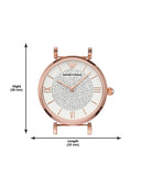 Emporio Armani T-Bar Gianni Crystal Pave Dial Rose Gold Steel Strap Watch For Women - AR11244 Authentic Buy Shop Now