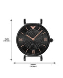 Emporio Armani Gianni T Bar All Black Diamond Dial Watch For Women - AR11245 Authentic Buy Shop Now