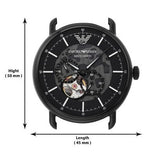 Emporio Armani Aviator Chronograph Black Dial Black Leather Strap Watch For Men - AR60028 Authentic Buy Shop Now