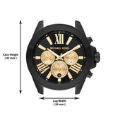 Michael Kors Wren Chronograph Black Dial Two Tone Steel Strap Watch for Women - MK6978 Authentic Buy Shop Now
