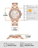 Michael Kors Camille Chronograph White Dial Rose Gold Steel Strap Watch For Women - MK6995 Authentic Buy Shop Now