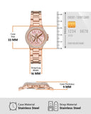 Michael Kors Camille Three Hand Rose Gold Dial Rose Gold Steel Strap Watch For Women - MK7197 Authentic Buy Shop Now
