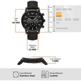 Emporio Armani Luigi Analog Black Dial Black Leather Strap Watch For Men - AR11450 Authentic Buy Shop Now