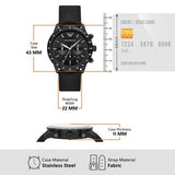 Emporio Armani Mario Chronograph Quartz Black Dial Black Nylon Strap Watch For Men - AR11453 Authentic Buy Shop Now