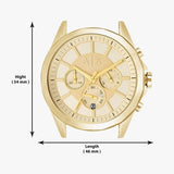 Armani Exchange Drexler Chronograph Gold Dial Gold Steel Strap Watch For Men - AX2602 Authentic Buy Shop Now