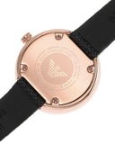 Emporio Armani Rosa Two Hand Black Dial Black Leather Strap Watch For Women - AR11493 Authentic Buy Shop Now