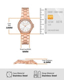 Michael Kors Lennox Three Hand Silver Dial Rose Gold Steel Strap Watch For Women - MK7279 Authentic Buy Shop Now