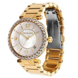 Michael Kors Parker Mother of Pearl White Dial Gold Steel Strap Watch For Women - MK4693 Authentic Buy Shop Now