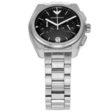 Emporio Armani Federico Chronograph Black Dial Silver Steel Strap Watch For Men - AR11560 Authentic Buy Shop Now