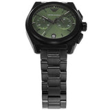 Emporio Armani Federico Chronograph Green Dial Black Steel Strap Watch For Men - AR11562 Authentic Buy Shop Now
