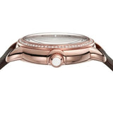Emporio Armani Mia Moonphase Silver Dial Brown Leather Strap Watch For Women - AR11568 Authentic Buy Shop Now