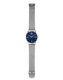 Emporio Armani Minimalist Quartz Blue Dial Silver Steel Strap Watch For Men - AR11571 Authentic Buy Shop Now