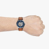 Fossil Forrester Luggage Automatic Skeleton Blue Dial Brown Leather Strap Watch for Men - ME3179 Authentic Buy Shop Now