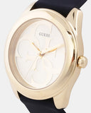 Guess G Twist Gold Dial Black Leather Strap Watch for Women - W0911L3 Authentic Buy Shop Now