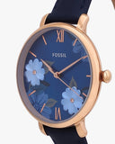 Fossil Jacqueline Blue Dial Blue Leather Strap Watch for Women - ES4673 Authentic Buy Shop Now