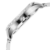 Michael Kors Liliane Three Hand Mother of Pearl White Dial Silver Steel Strap Watch For Women - MK4556 Authentic Buy Shop Now