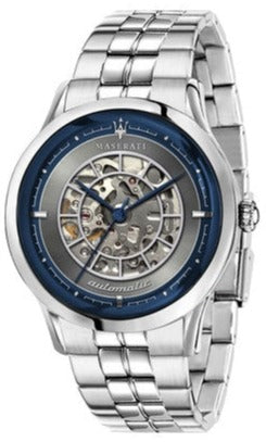 Maserati Ricordo Automatic Skeleton Silver Dial Silver Steel Strap Watch For Men - R8823133005 Authentic Buy Shop Now