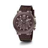 Guess Edge Chronograph Brown Dial Brown Leather Strap Watch For Men - GW0492G2 Authentic Buy Shop Now