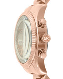 Michael Kors Lexington Chronograph Grey Dial Rose Gold Steel Strap Watch For Women - MK7217 Authentic Buy Shop Now