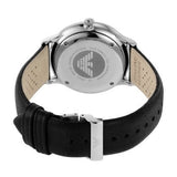 Emporio Armani Gianni Quartz Black Dial Black Leather Strap Watch For Men - AR0382 Authentic Buy Shop Now