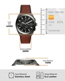 Fossil Everett Chronograph Grey Dial Brown Leather Strap Watch for Men - FS5799 Authentic Buy Shop Now
