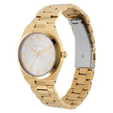 Michael Kors Lennox Three Hand Silver Dial Gold Steel Strap Watch For Women - MK7391 Authentic Buy Shop Now