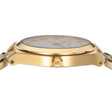 Michael Kors Lennox Three Hand Silver Dial Gold Steel Strap Watch For Women - MK7391 Authentic Buy Shop Now