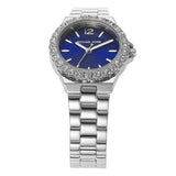 Michael Kors Lennox Three-Hand Blue Dial Silver Steel Strap Watch For Women - MK7397 Authentic Buy Shop Now
