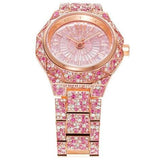 Michael Kors Raquel Three-Hand Crystals Pink Dial Rose Gold Steel Strap Watch For Women - MK7343 Authentic Buy Shop Now