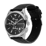Emporio Armani Paolo Chronograph Black Dial Black Leather Strap Watch For Men - AR11530 Authentic Buy Shop Now