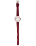 Emporio Armani Two-Hand Analog White Dial Red Leather Strap Watch For Women - AR11532 Authentic Buy Shop Now