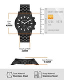 Michael Kors Hutton Chronograph Black Dial Black Steel Strap Watch For Men - MK9089 Authentic Buy Shop Now