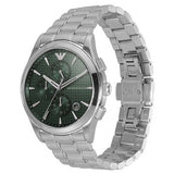 Emporio Armani Paolo Chronograph Green Dial Silver Steel Strap Watch For Men - AR11529 Authentic Buy Shop Now