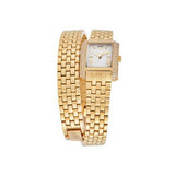 Michael Kors Emery Pave Double Wrap White Dial Gold Steel Strap Watch for Women - MK4833 Authentic Buy Shop Now