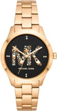 Michael Kors Runway Quartz Black Dial Gold Steel Strap Watch For Women - MK6682 Authentic Buy Shop Now