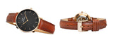 Daniel Wellington Classic Petite Bristol Black Dial Brown Leather Strap Watch For Women - DW00100165 Authentic Buy Shop Now