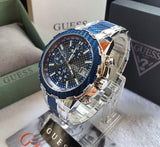 Guess Octane Chronograph Blue Dial Two Tone Steel Strap Watch for Men - W1046G2 Authentic Buy Shop Now