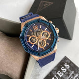 Guess Momentum Chronograph Blue Dial Blue Rubber Strap Watch for Men - GW0263G2 Authentic Buy Shop Now