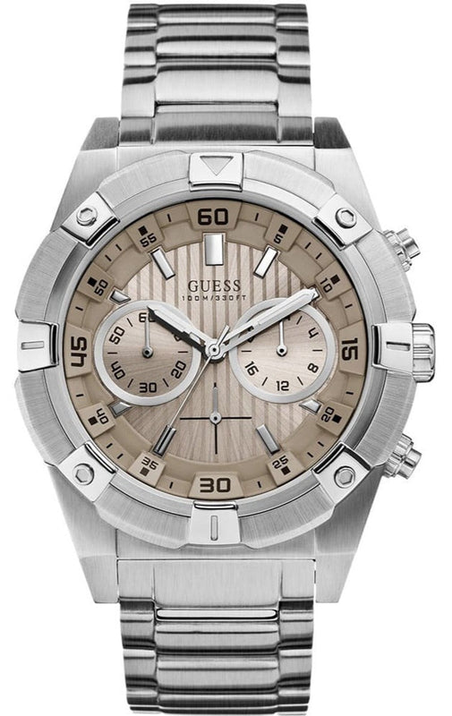 Guess Jolt Chronograph Grey Dial Silver Steel Strap Watch for Men - W0377G1 Authentic Buy Shop Now
