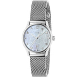 Gucci G-Timeless Mother of Pearl Dial Silver Mesh Bracelet Watch For Women - YA1264040 Authentic Buy Shop Now