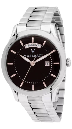 Maserati Tradizione Black Dial Silver Steel Strap Watch For Men - R8853125002 Authentic Buy Shop Now