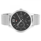 Tommy Hilfiger Damon Quartz Chronograph Black Dial Silver Mesh Bracelet Watch for Men - 1791415 Authentic Buy Shop Now