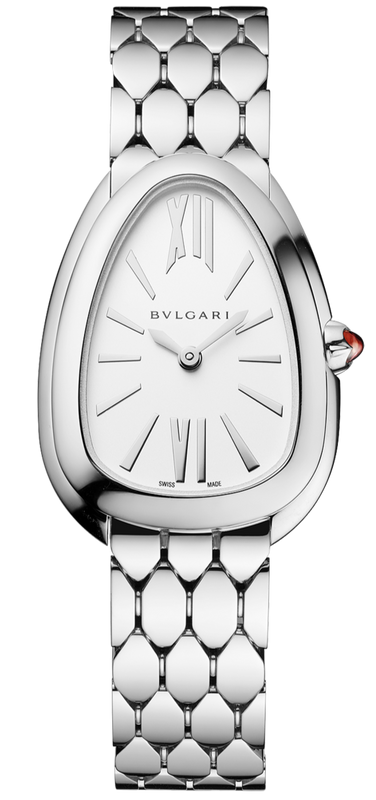 Bvlgari Serpenti Seduttori Quartz White Dial Silver Steel Strap Watch for Women - SERPENTI103141 Authentic Buy Shop Now